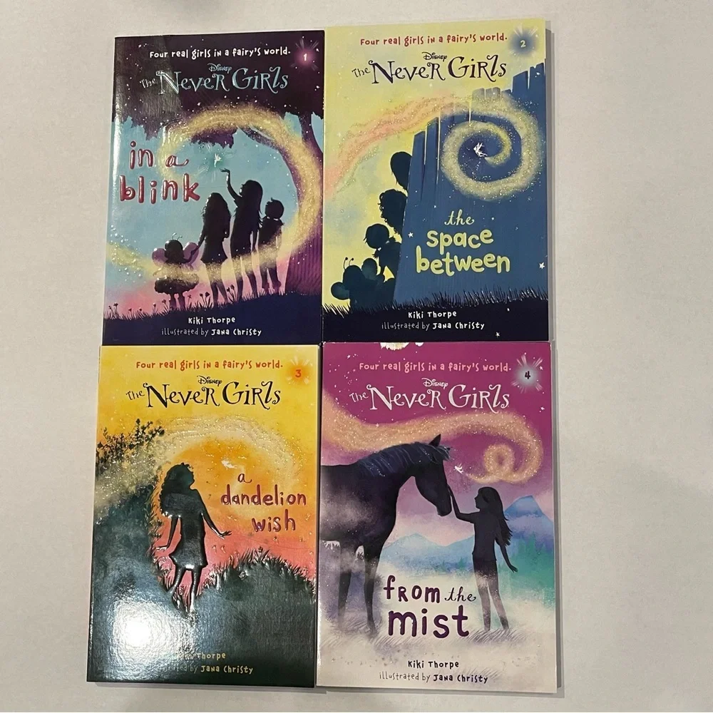 Disney Never Girls Books Lot 1-4‎ Kiki Thorpe Paperback Chapter Books Set